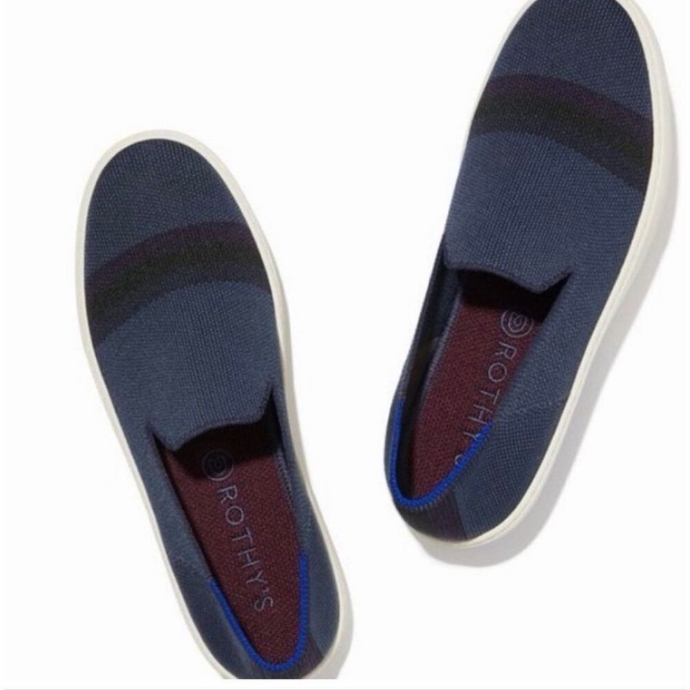 ROTHY'S The Original Slip On Sneaker Navy and Purple-10